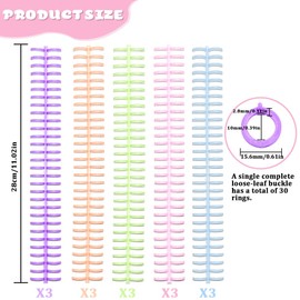 SLTAXAR Pack of 15 Books Rings 10 mm Plastic Binder Ring for Loose Sheets Binding Spine Rings Loose Leaf Book Rings Binder Ring 85 Sheets Capacity for DIY Paper Notebook Album Scrapbook
