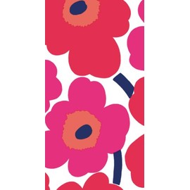 Boston International IHR Ideal Home Range Dinner Napkins Marimekko Disposable 3-Ply Paper Hand Towels, 8.5" x 4.5", Unikko Red, 16-Count