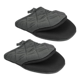 JP Number Potholders Mittens Heat Resistant Gloves for Oven Cooking, Hanging Storage, Heat Resistant Temperature 260°C (Gray)