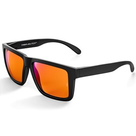 MAXJULI 99% Blue Light Glasses XXL Size Double Extra Large Z87 for Big Wide Heads Men (Orange)