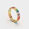 Michooyel 18K Gold Plated Emerald Cut Eternity Band Ring Rainbow