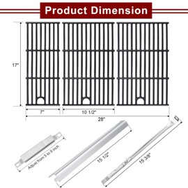 Hiorucet Grill Replacement Parts for Charbroil Parts 5 Burner 463448021 463455021 463458021 463449021 463466522 463451022, 2 Burner 463630021 463655421, Grill Burner Heat Plate Crossover Tube Igniter