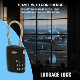 Primex 9507000 TSA-Approved 3-Digit Combination Luggage Locks – Black Zinc, 2-Pack – Ideal for Travel, Suitcases, Gym Lockers, Toolboxes & Backpacks