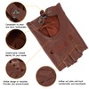 MGGMOKAY Fingerless Men's Half Finger Leather Drivers Gloves, Saddle.
