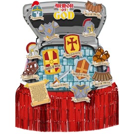 Fullhawl Religious Armor of God Trunk-or-Treat Car Decorating Kit Religious Christian Bible Jesus Car Trunk Gift Decoration Armor of God Cutouts for Archway Garage Door Decor Trunk Party Supplies