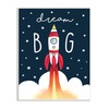 Stupell Industries Dream Big Sentiment Rocket Blast Off Starry Clouds,