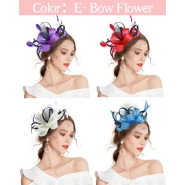 Z&X Fascinator Hat Hair Clip Penny Mesh Flower Wedding Cocktail Headwear Bride 1920s Headpiece Beige