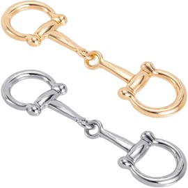 DC,CLISENCE 2pcs Horsebit Silk Scarf Buckles, Glossy Metal Rings Slides Clips for Scarves, Elegant Shawl Ring Clasp for Women Scarves Accessories for Daily, Christmas (Gold, Silver)