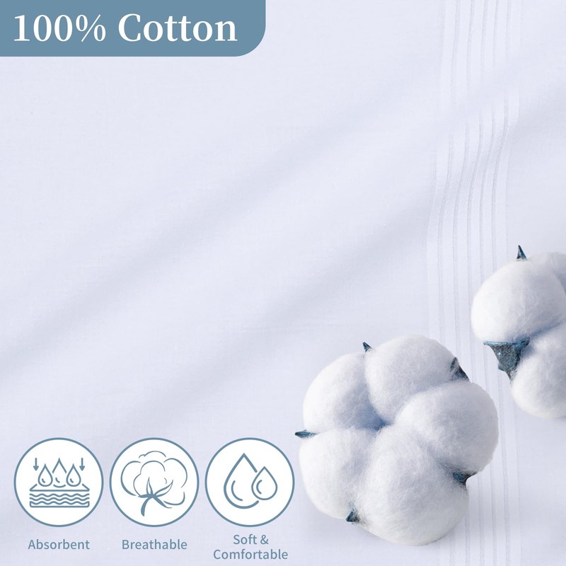 Ygreato Men's Handkerchiefs 16 inches, 100% Cotton Handkerchiefs for Men,