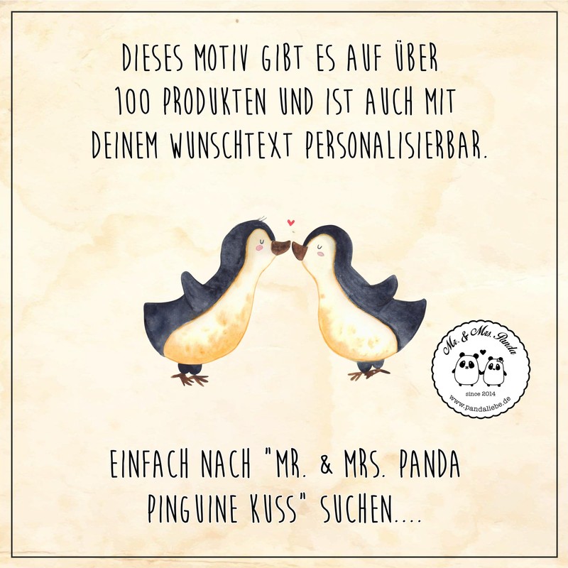 Mr. & Mrs. Panda Personalisierte Foto Tasse Pinguine Kuss -