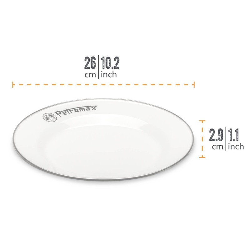 Petromax Enamel Plate 2 Pieces (26 cm) White px-plate-26-w