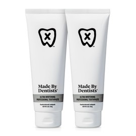 Made by Dentists Ultra Whitening Professional Toothpaste - 2 Pack - Teeth Whitening Toothpaste with Sodium Fluoride & Hydrogen Peroxide, ADA Approved, Vegan, 2 x 4.2oz