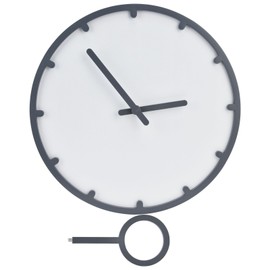 Wooden Wall Clock Silent Non Ticking Round Clock with Hook for Home Cafe Shop Bar Gray