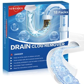 Drain Clog Remover 18 Packs Fast Acting Drain Cleaner Powders for Kitchen Sink Bathroom Shower Bathtub Powerful Pipe Unclogger Clears hair Grease Safe for Pipes