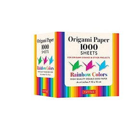 Origami Paper Rainbow Colors 1,000 sheets 4" (10 cm): Tuttle Origami Paper: Double-Sided Origami Sheets Printed with 12 Different Color Combinations (Instructions for Origami Crane Included)