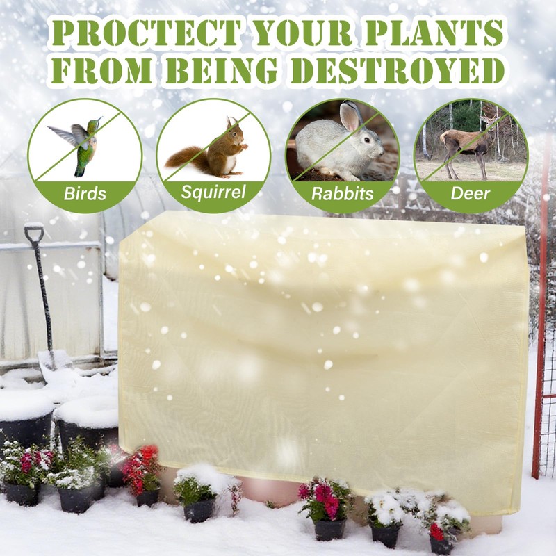 Ribbonlic 2 Pcs 47" x 70.8" Winter Plant Covers Freeze