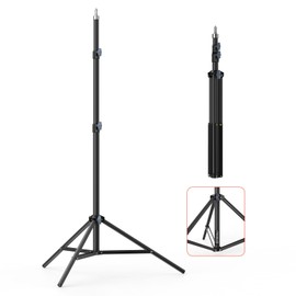 Upgraded Photography Light Stands Tripod: LEORFI 75"/6 Feet/190CM Spring Loaded Light Stand, Heavy Duty Light Stand for Studio, Portable Foldable Tripod Stand, Live Streaming, Ring Light, Monolight