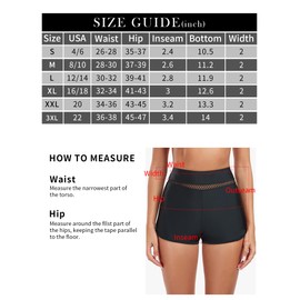 Ocean Blues Women's Black High Waist Swim Shorts Full Coverage Board Shorts with Mesh Detail Size XX-Large