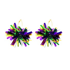 Mardi Gras Earrings Women Colorful Statement Dangle Earrings Mardi Gras Outfit Costume Accessories for Women Jewelry Gifts