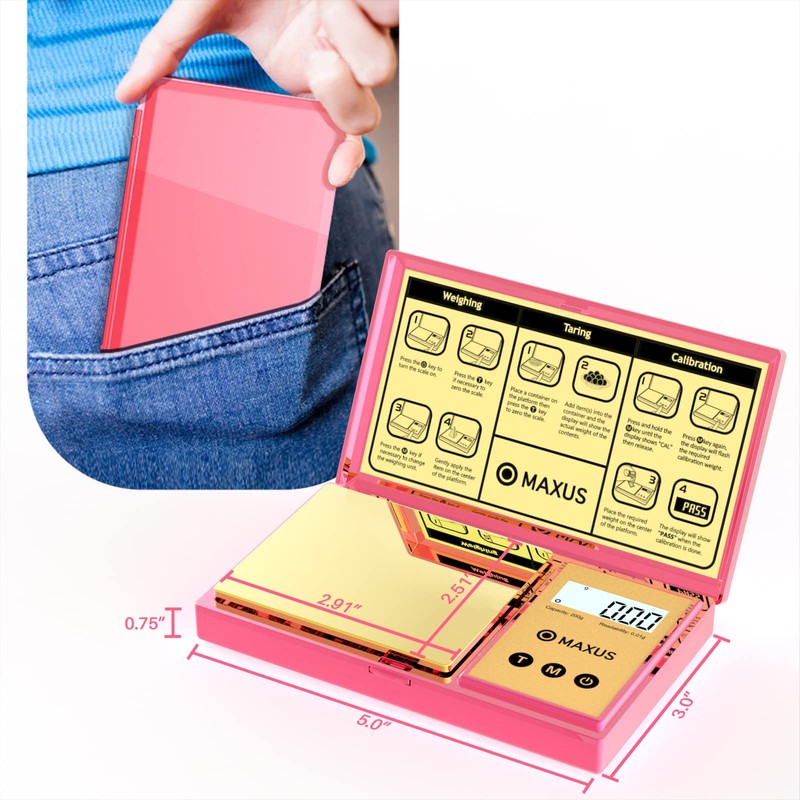 MAXUS Digital Gram Scale with 200g x 0.01g Capacity, Stylish