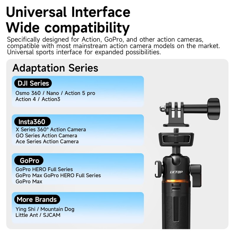 LKTOP Pocket 3 Tripod Selfie Stick for DJI Osmo Nano/360