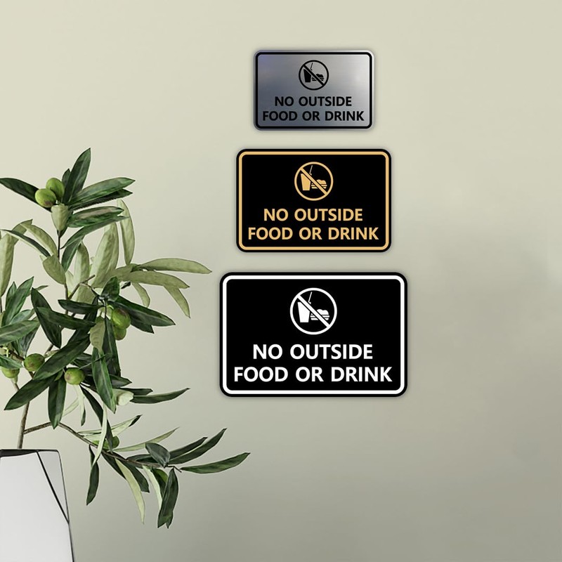 Signs ByLITA Classic Framed No Outside Food or Drink Sign