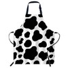 Smooffly Black and White Cow pattern Apron Adjustable Apron Cooking