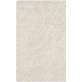 SAFAVIEH Florida Shag Collection Accent Rug - 3'3" x 5'3", Creme & Creme, Non-Shedding & Easy Care, 1.2-inch Thick Ideal for High Traffic Areas in Entryway, Living Room, Bedroom (SG471-1111)