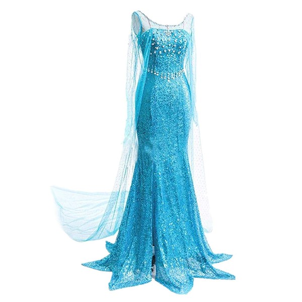YOSICIL YOSICIL Damen Prinzessin ELSA Kleid Frauen Eiskönigin Kostüm Kleid