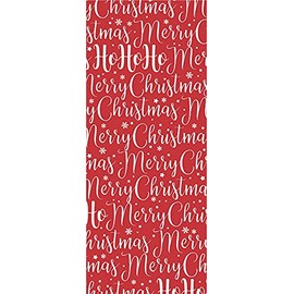 Merry Christmas Red White Script Christmas Glick Tissue Wrap Wrapping Paper - 500x750mm x 4 Sheets