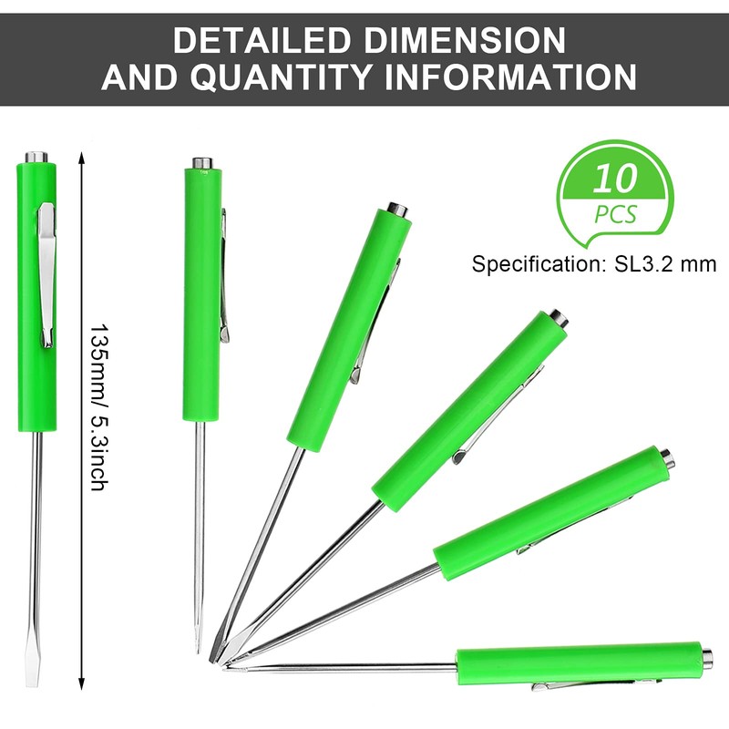 Honoson 10 Pieces Pocket Screwdriver Mini Tops and Pocket Clips