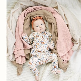 Konssy 3 Pack Muslin Swaddle Blankets for Unisex, Newborn Receiving Blanket, Large 47 x 47 inches, Soft Breathable Muslin Baby Swaddles for Boys & Girls