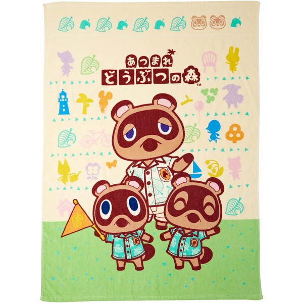 Marushin 4525003600 Summer Blanket, Children, Animal Crossing, Mini Bath Towel, Towelket, Characters, Nintendo, Gift, Cute, 100% Cotton