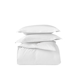 Coyuchi - Juego de funda de edredón de satén orgánico, color blanco alpino, individual, 100% algodón certificado GOTS, sedoso, suave, transpirable de calidad premium, incluye funda de edredón y 1