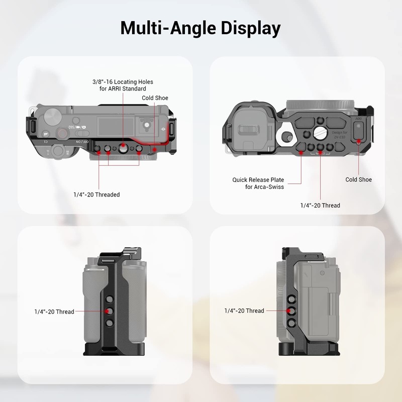 SmallRig Cage with Built-in Quick Release Plate for Arca-Swiss and