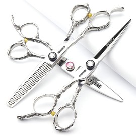 6 Inch Hairdressing Scissors, Hairdressing Scissors, Super Sharp Hairdressing Scissors, 6 Inch Scissors for Cutting Hair, Stable Hand Feel (Set of Three Pieces)