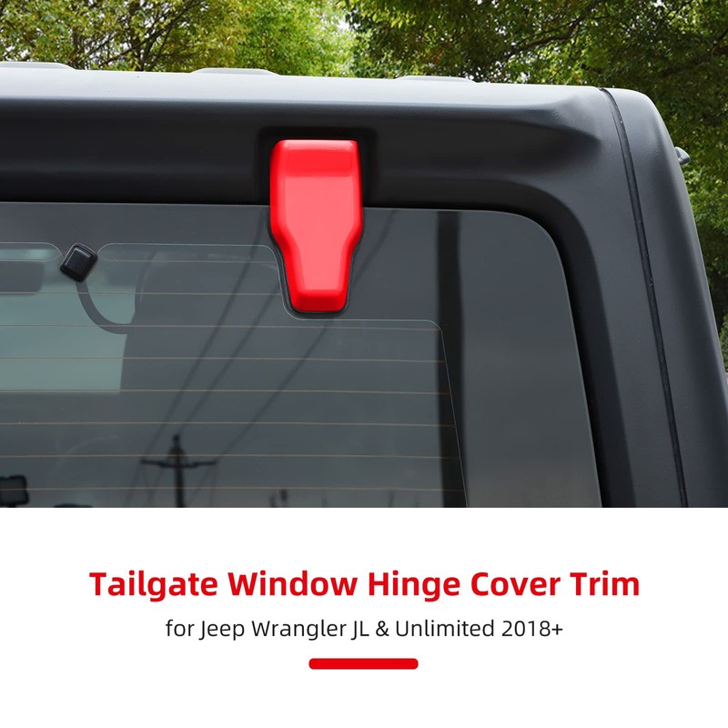 JeCar Red Rear Window Liftgate Glass Hinge Cover for Jeep
