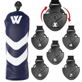 Golf Wood Head Covers Set of 4,Wood Golf Head Covers, Golf Club Head Covers Set Golf Club Covers for Drivers Golf Club Head Covers for Woods and Hybrids UT Head Covers (Blue)