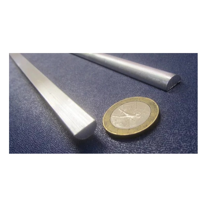 Basic Aluminum Half Round Rod (.375") 3/8" Dia, x 6