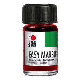 Marabu Easy Marble Jar with Dropper Cap Paint, Ruby Red, 4.8 x 3 x 3.2 cm