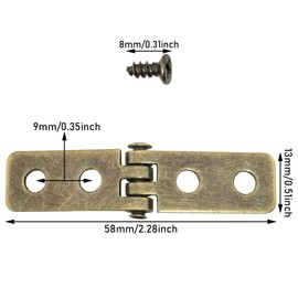JianLing 8SETS Antique Bronze Hinge Vintage Hardware (with Mounting Screws) Folding Butt Hinges Narrow Flap Hinges for Boxes Jewelry Cases Cabinet Cupboard