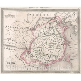 Historic Pictoric Map : 17. La Cina propriamente Della Sue Isole., 1858, Vintage Wall Art : 44in x 37in
