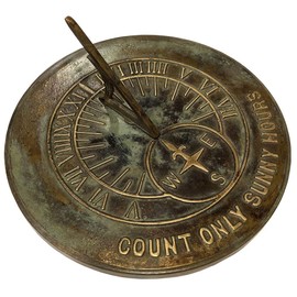 Rome Industries 2120 Solid Brass Count Sunny Hours Sundial