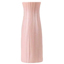 Ceramic Look Plastic Vase - Unbreakable Vase for Flowers (Narrow Dusty Pink)