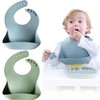Moonkie Silicone Baby Bibs Set of 2, BPA Free Waterproof