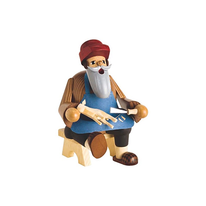 KWO Smoking Men Incense Holder, Carver, 16 cm, Wood, Multicolour,