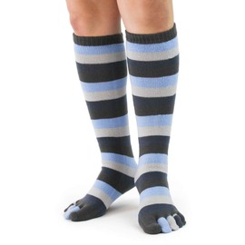 Foot Traffic, Denim Stripe Toe Socks, Women's, Shoe Size 4-10, One Pair.