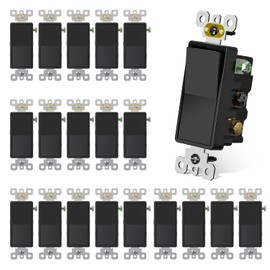 AIDA 20 Pack 4 Way Switch Decorative Light Switch, 15Amp, 120/277 Volt, 4 Way Decorative Light Rocker Switch Replacement, Self-Grounding, Residential and Commercial Grade, UL Listed