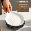 Spoon Rest,Ceramic Spoon Holder for Stove Top Large Spatula Rest