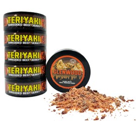 Glenwood Teriyaki Beef Jerky Chew, Shredded Beef Jerky 0.32 oz Cans (6 Pack)